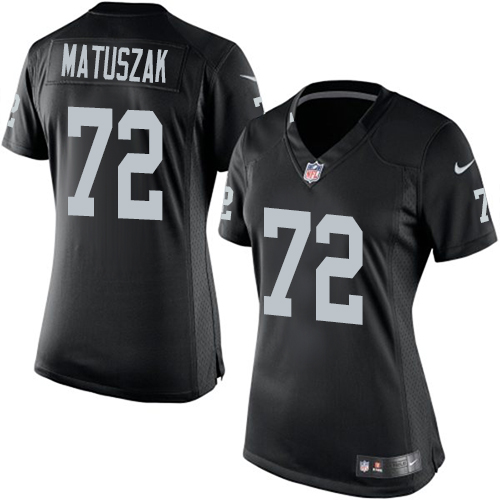 Women's Limited John Matuszak Nike Jersey Black Home - #72 NFL Oakland Raiders